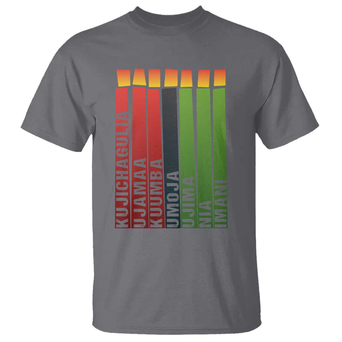 The 7 Principles Of Kwanzaa T Shirt Kinara Candles African Heritage - Wonder Print Shop
