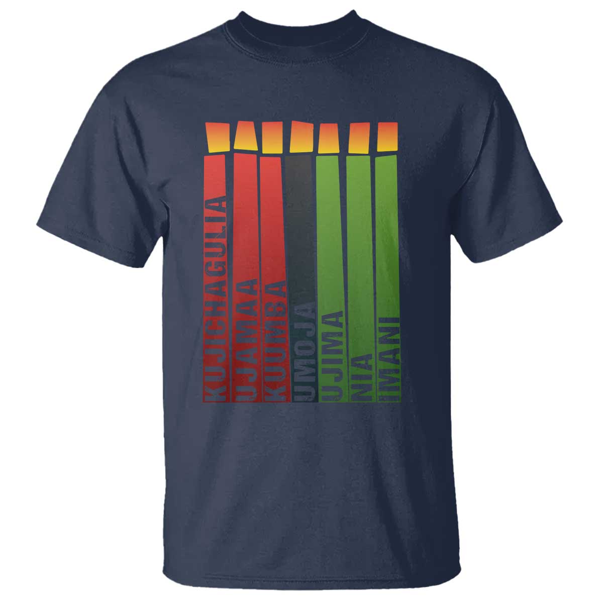 The 7 Principles Of Kwanzaa T Shirt Kinara Candles African Heritage - Wonder Print Shop