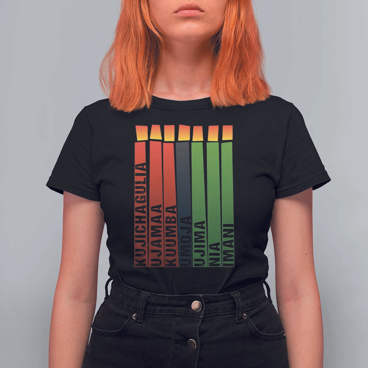 The 7 Principles Of Kwanzaa T Shirt For Women Kinara Candles African Heritage - Wonder Print Shop