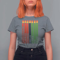 The 7 Principles Of Kwanzaa T Shirt For Women Kinara Candles African Heritage - Wonder Print Shop