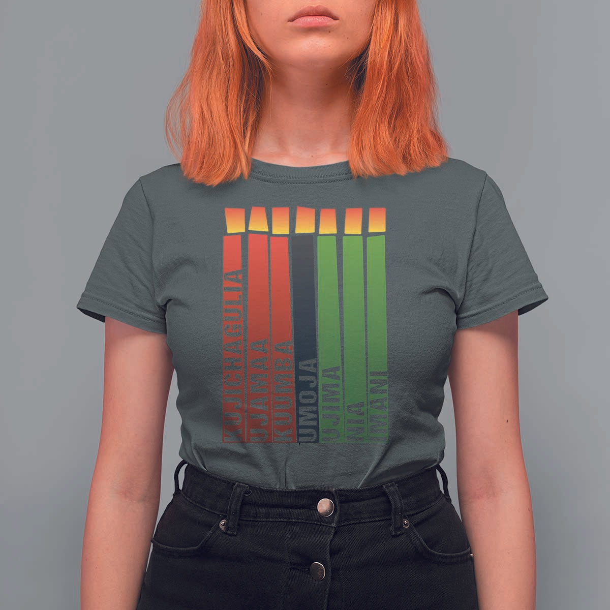 The 7 Principles Of Kwanzaa T Shirt For Women Kinara Candles African Heritage - Wonder Print Shop