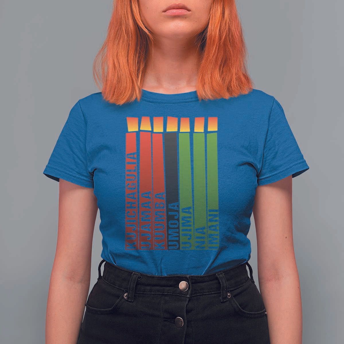 The 7 Principles Of Kwanzaa T Shirt For Women Kinara Candles African Heritage - Wonder Print Shop