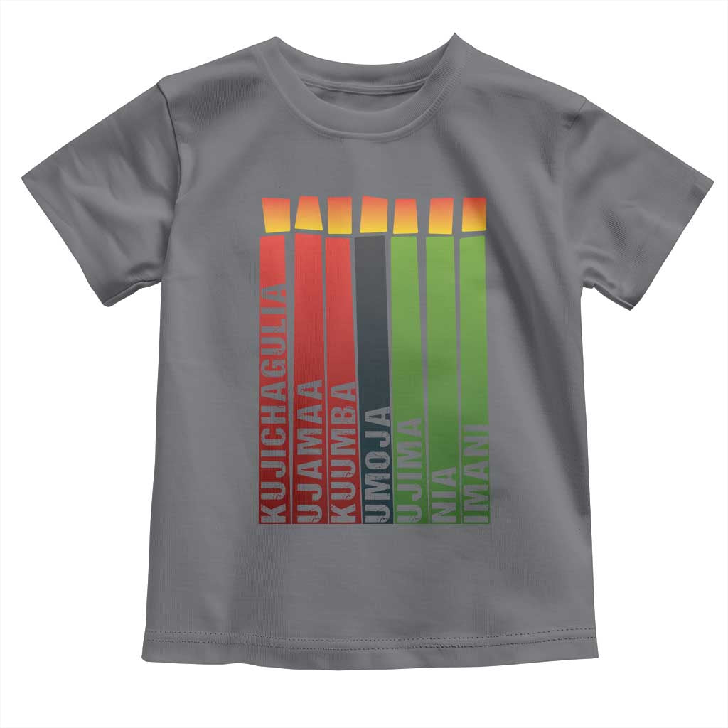 The 7 Principles Of Kwanzaa Toddler T Shirt Kinara Candles African Heritage