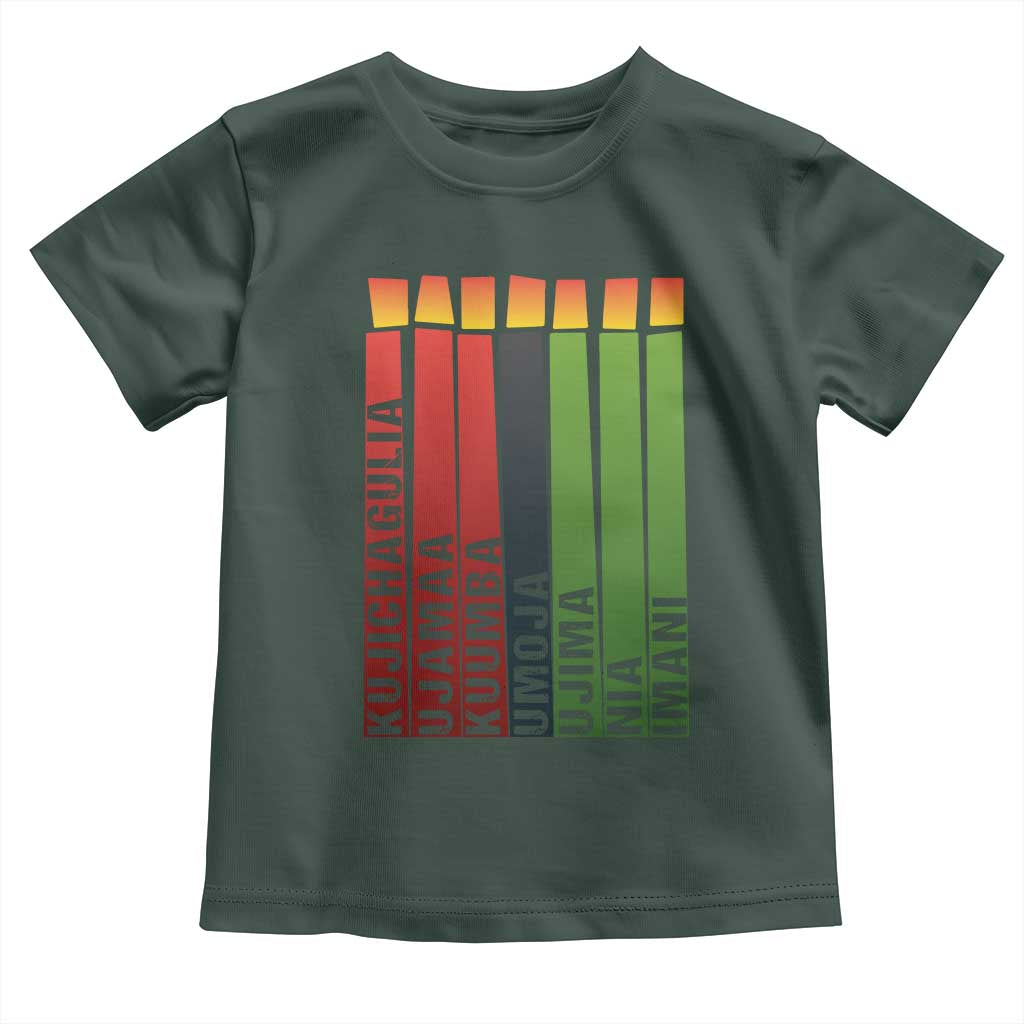 The 7 Principles Of Kwanzaa Toddler T Shirt Kinara Candles African Heritage