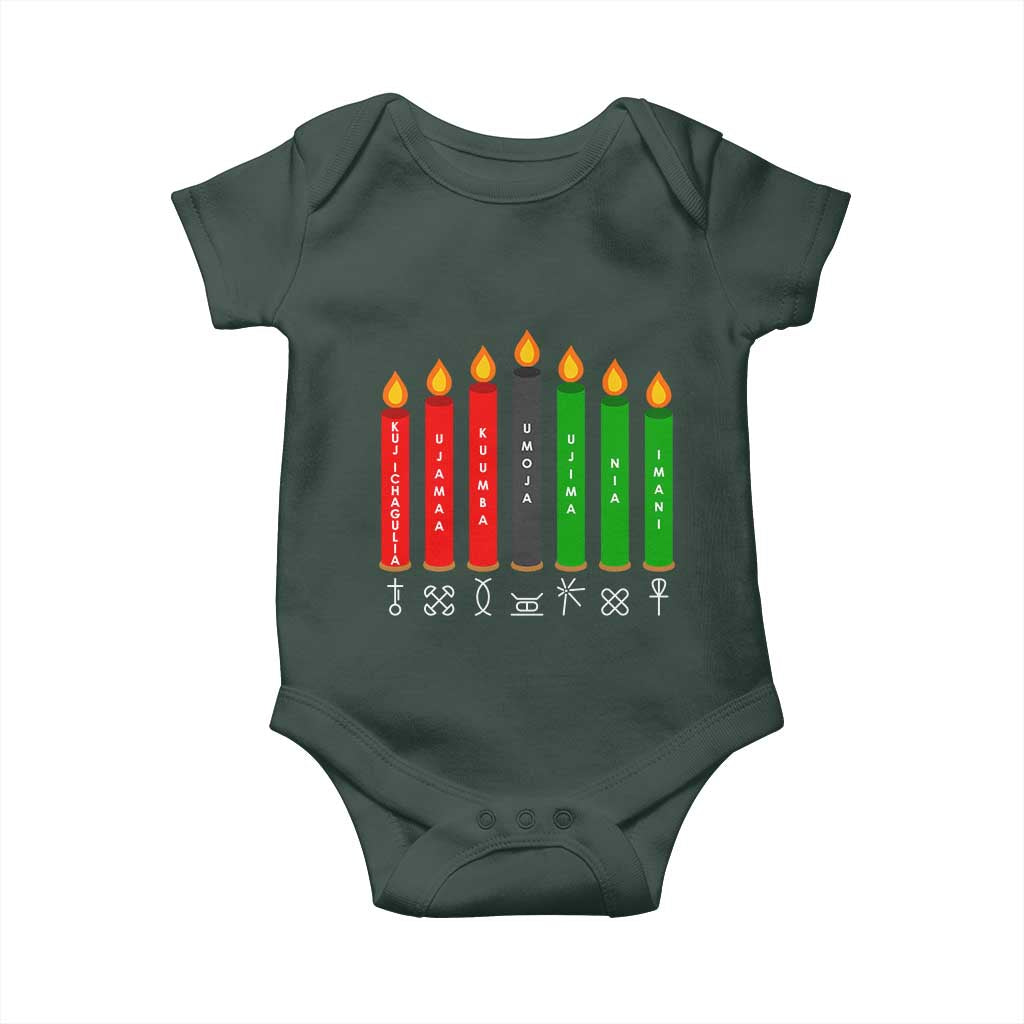Nguzo Saba Symbols The 7 Principles Of Kwanzaa Baby Onesie Kinara Candles Symbol