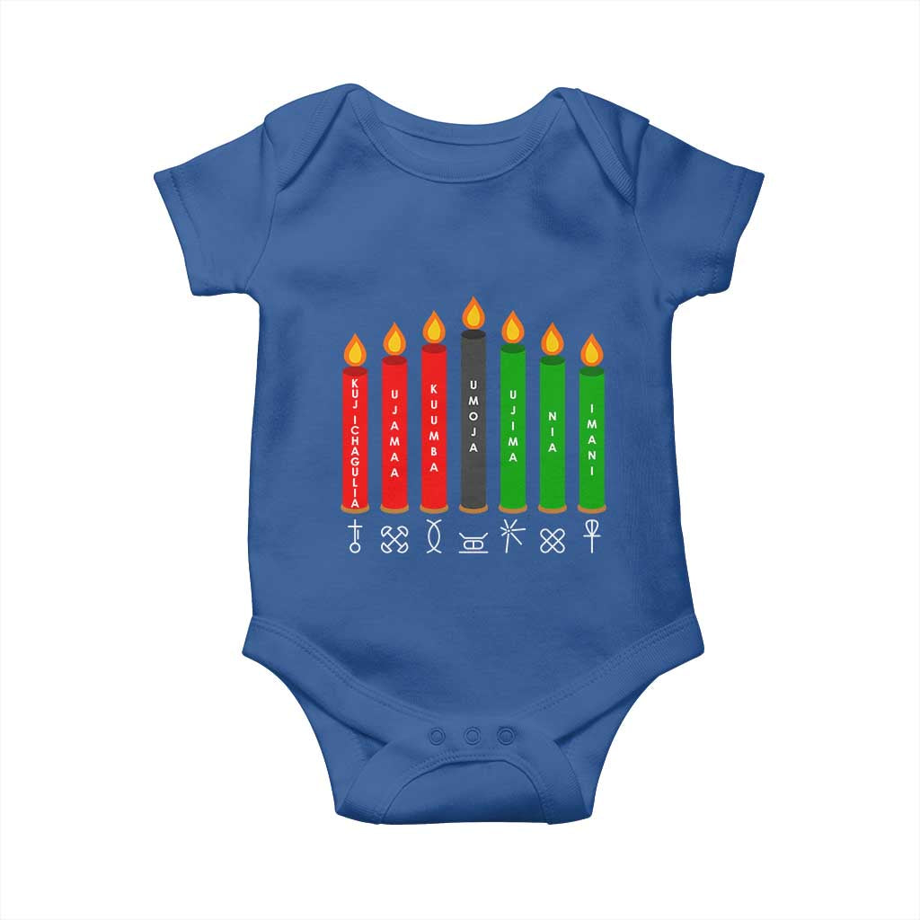 Nguzo Saba Symbols The 7 Principles Of Kwanzaa Baby Onesie Kinara Candles Symbol