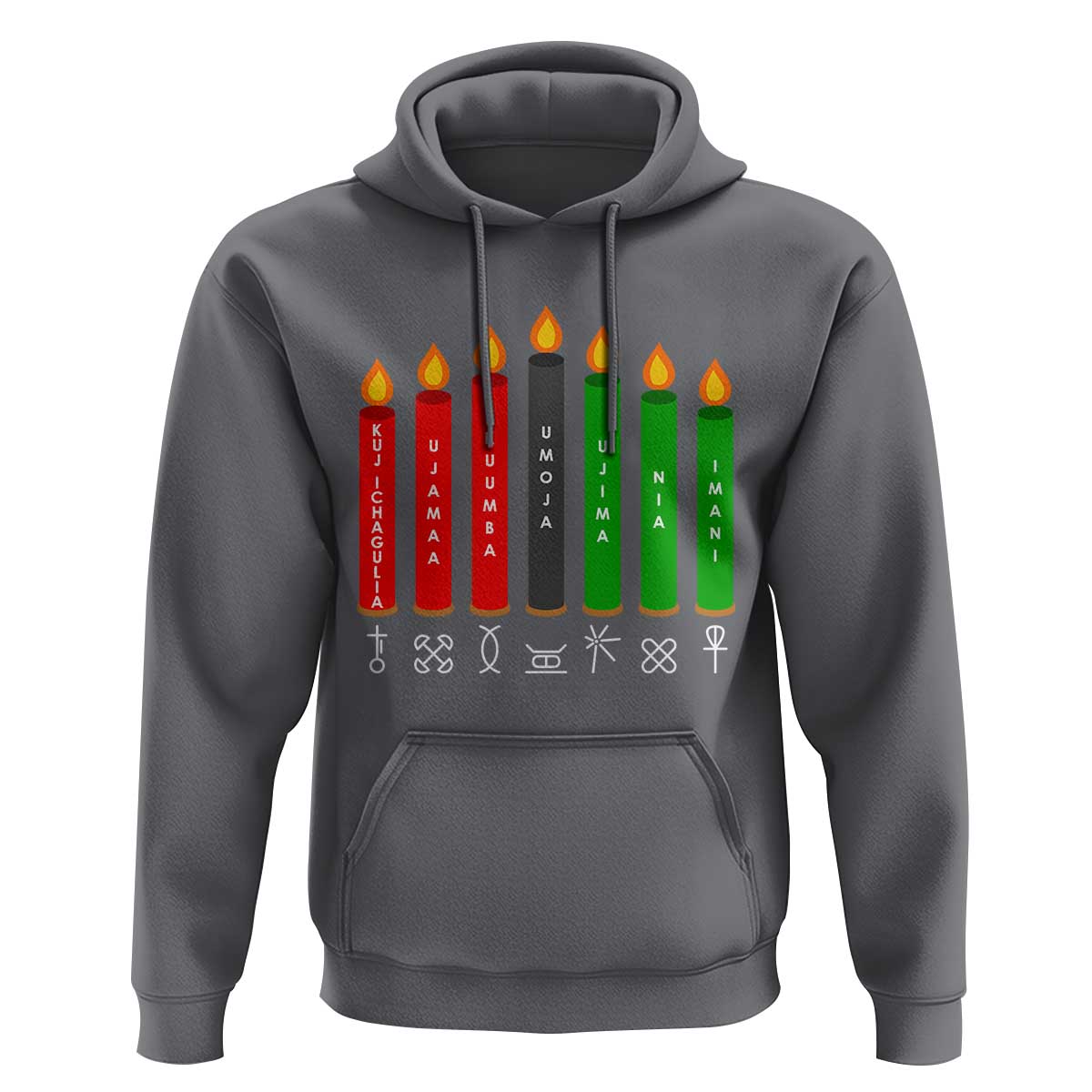 Nguzo Saba Symbols The 7 Principles Of Kwanzaa Hoodie Kinara Candles Symbol
