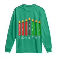 Nguzo Saba Symbols The 7 Principles Of Kwanzaa Long Sleeve Shirt Kinara Candles Symbol