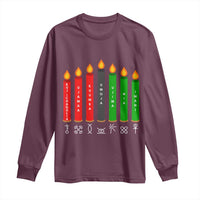 Nguzo Saba Symbols The 7 Principles Of Kwanzaa Long Sleeve Shirt Kinara Candles Symbol