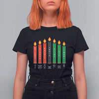 Nguzo Saba Symbols The 7 Principles Of Kwanzaa T Shirt For Women Kinara Candles Symbol - Wonder Print Shop