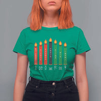Nguzo Saba Symbols The 7 Principles Of Kwanzaa T Shirt For Women Kinara Candles Symbol - Wonder Print Shop