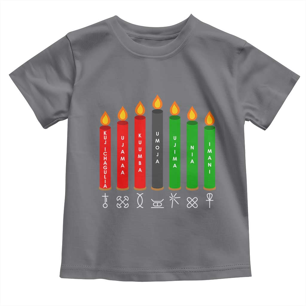 Nguzo Saba Symbols The 7 Principles Of Kwanzaa Toddler T Shirt Kinara Candles Symbol