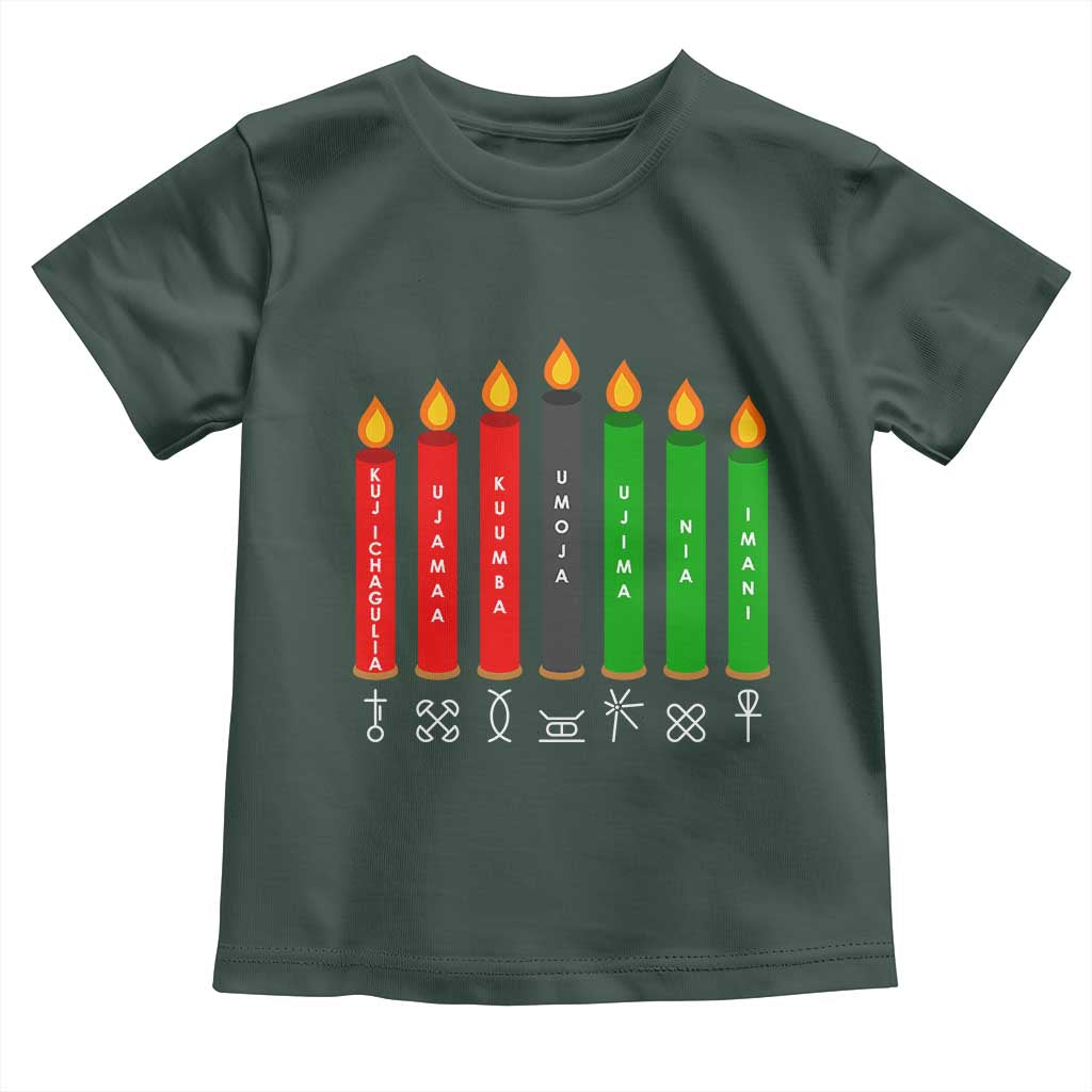Nguzo Saba Symbols The 7 Principles Of Kwanzaa Toddler T Shirt Kinara Candles Symbol