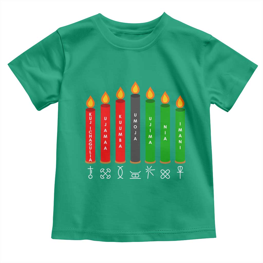 Nguzo Saba Symbols The 7 Principles Of Kwanzaa Toddler T Shirt Kinara Candles Symbol