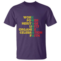 Kwanzaa T Shirt Work Power Heritage Unity Organize Celebration Faith African Heritage - Wonder Print Shop