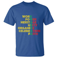 Kwanzaa T Shirt Work Power Heritage Unity Organize Celebration Faith African Heritage - Wonder Print Shop