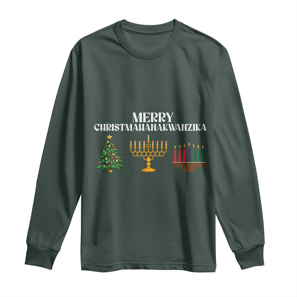 Merry Christmahanakwanzika Long Sleeve Shirt Christmas Hanukkah Kwanzaa