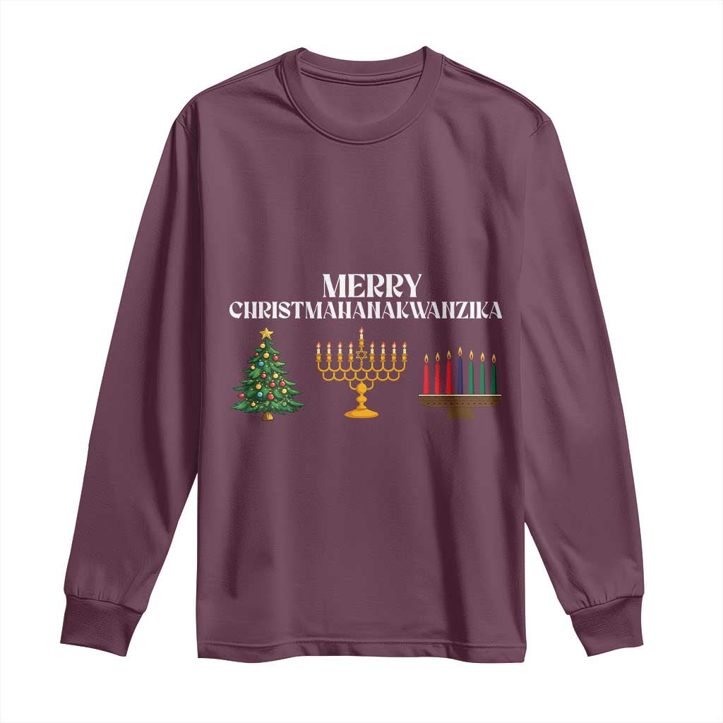 Merry Christmahanakwanzika Long Sleeve Shirt Christmas Hanukkah Kwanzaa