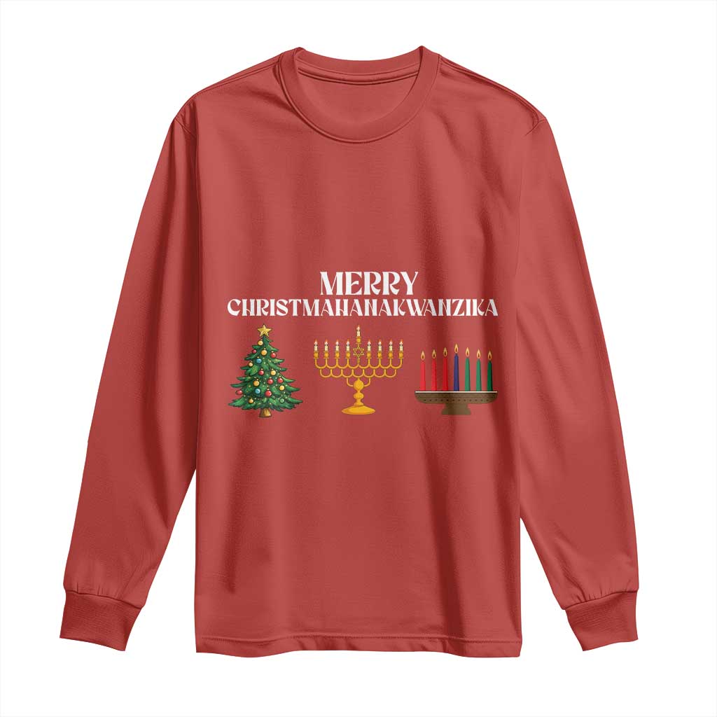 Merry Christmahanakwanzika Long Sleeve Shirt Christmas Hanukkah Kwanzaa