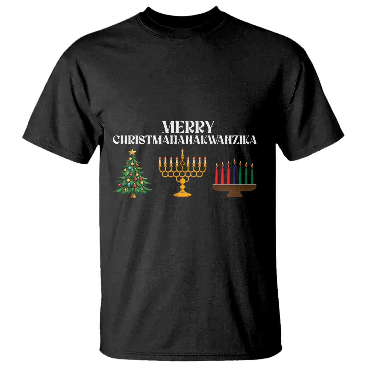 Merry Christmahanakwanzika T Shirt Christmas Hanukkah Kwanzaa - Wonder Print Shop