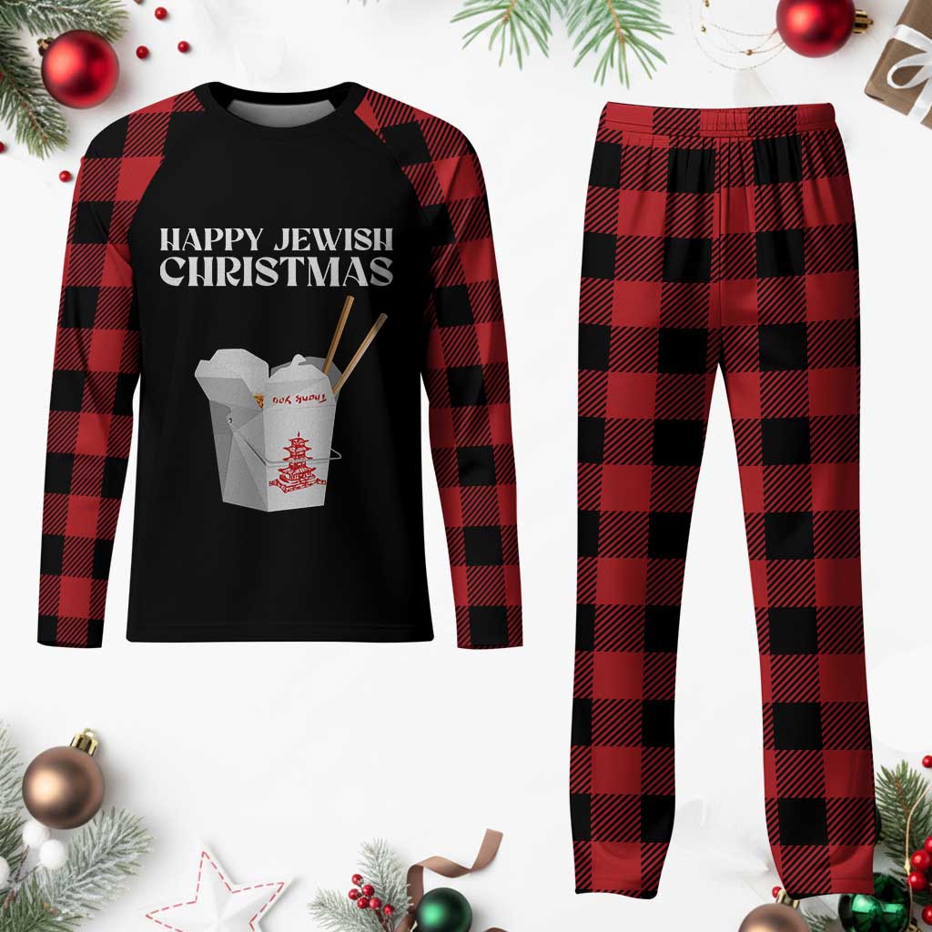 Happy Jewish Christmas Plaid Pajama Set Chinese Noodle Asian Take Out - Wonder Print Shop