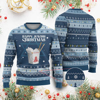 Happy Jewish Christmas Hanukkah Ugly Sweater Chinese Noodle Asian Take Out - Wonder Print Shop