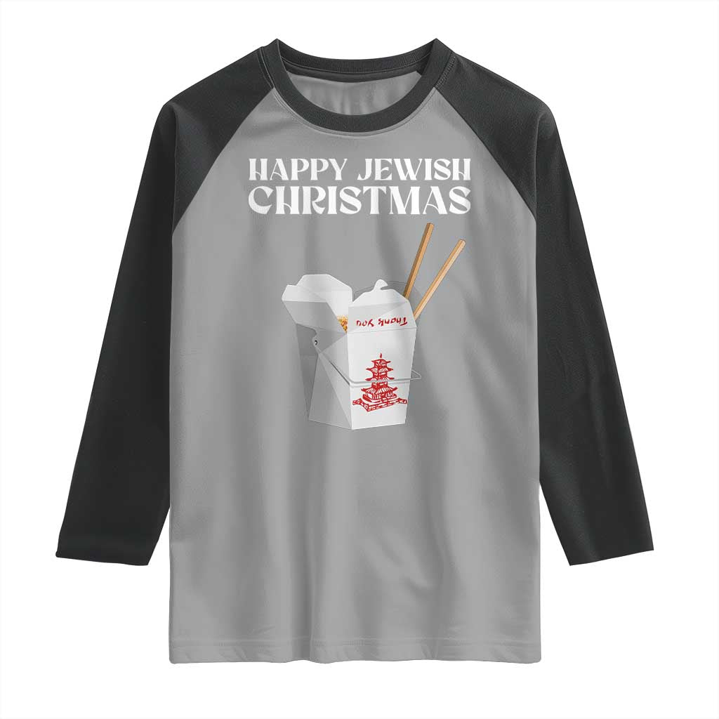 Happy Jewish Christmas Raglan Shirt Chinese Noodle Asian Take Out - Wonder Print Shop