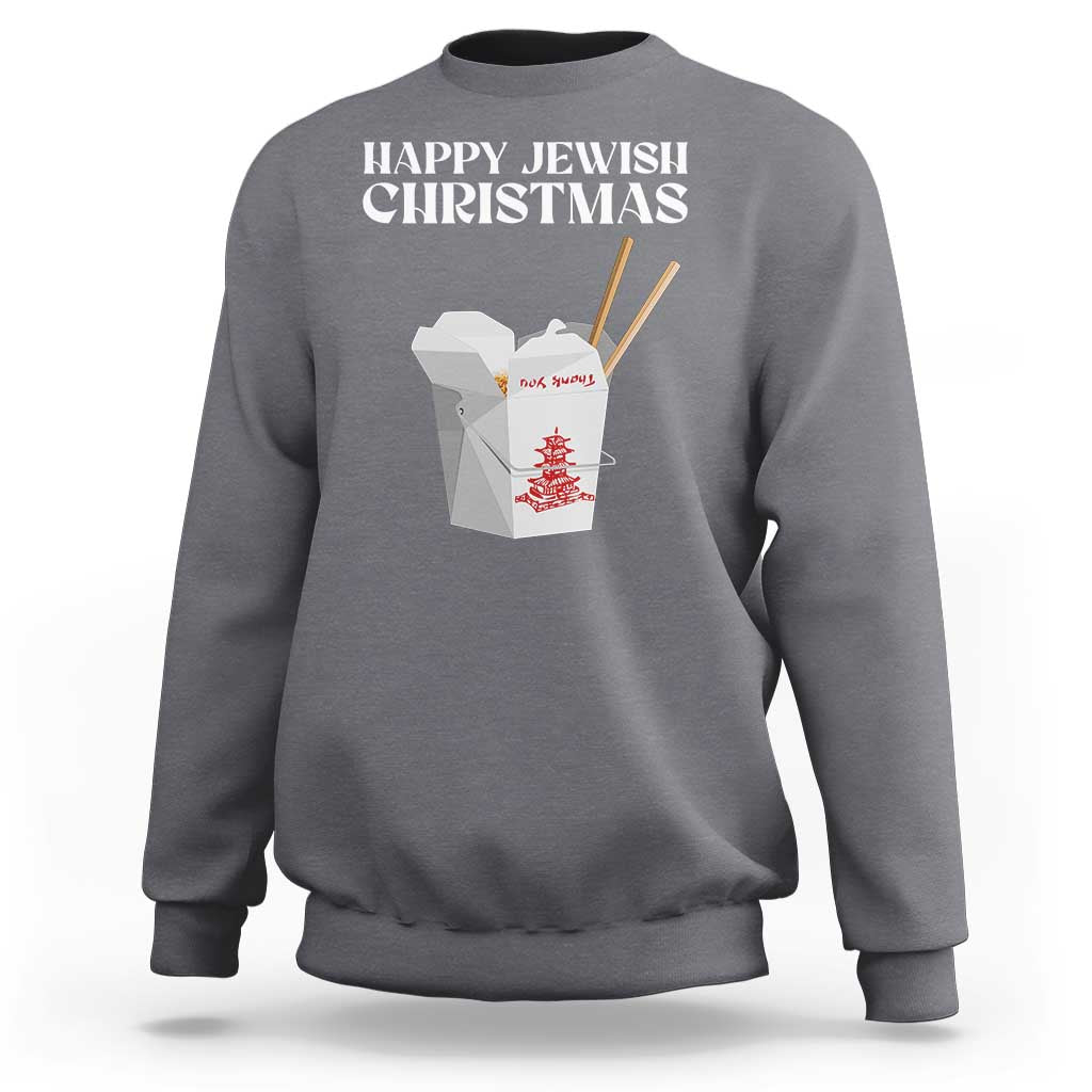 Happy Jewish Christmas Sweatshirt Chinese Noodle Asian Take Out - Wonder Print Shop