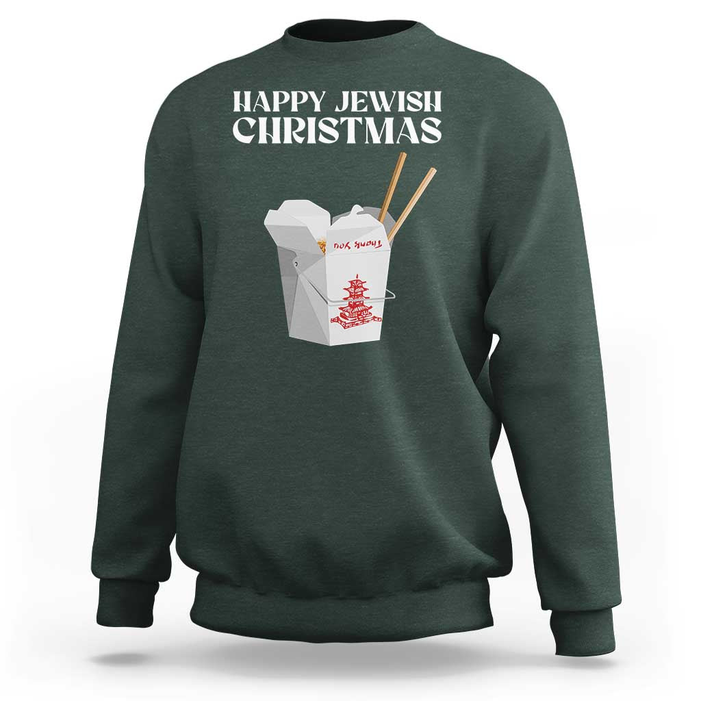Happy Jewish Christmas Sweatshirt Chinese Noodle Asian Take Out - Wonder Print Shop