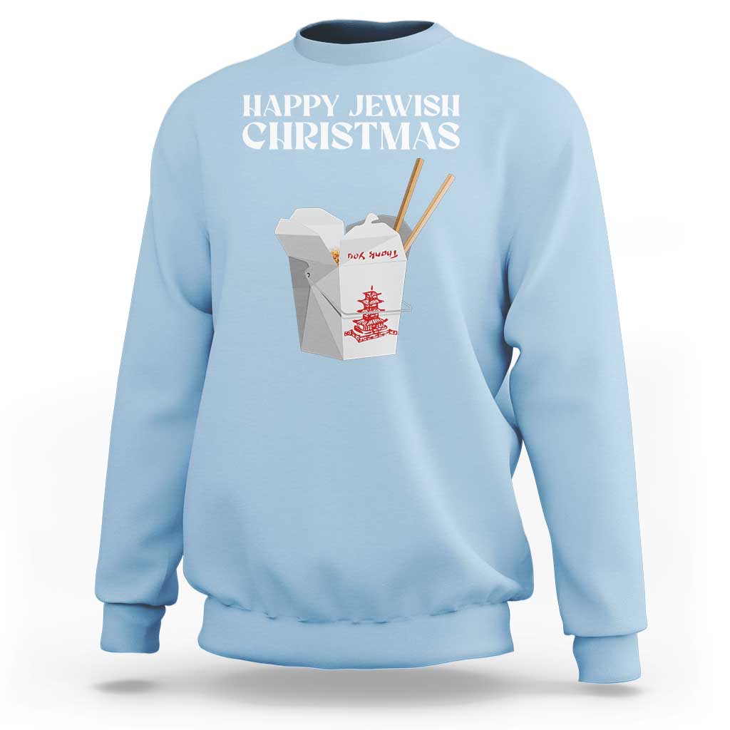 Happy Jewish Christmas Sweatshirt Chinese Noodle Asian Take Out - Wonder Print Shop
