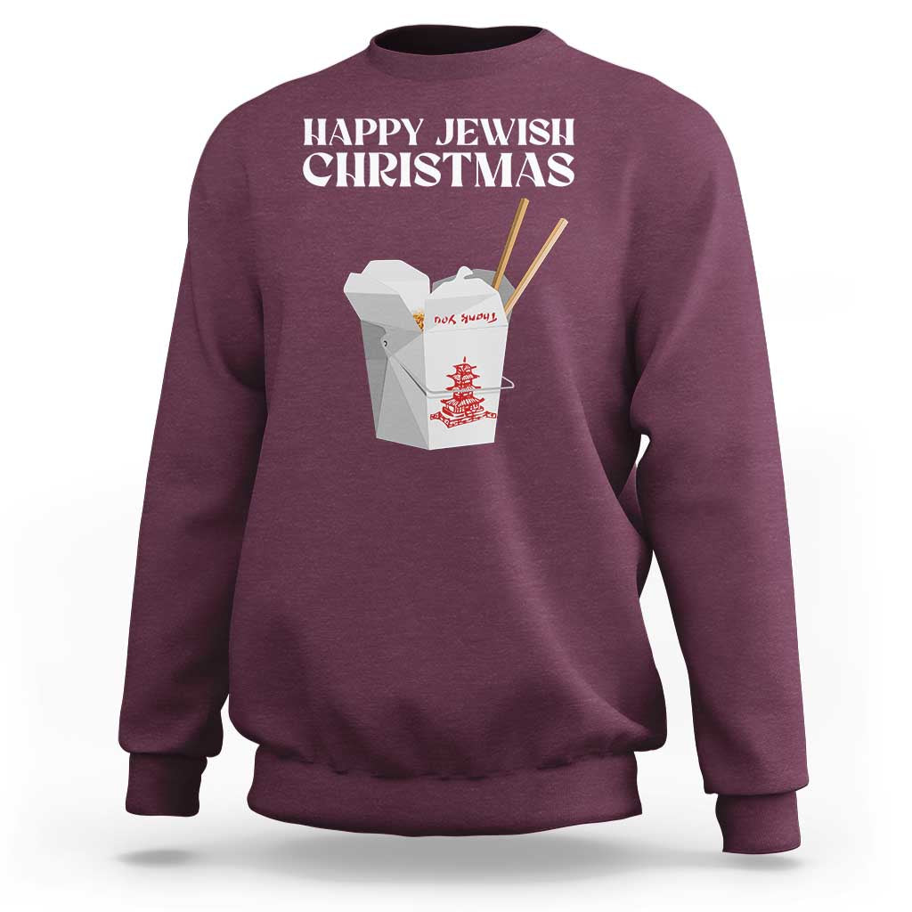 Happy Jewish Christmas Sweatshirt Chinese Noodle Asian Take Out - Wonder Print Shop