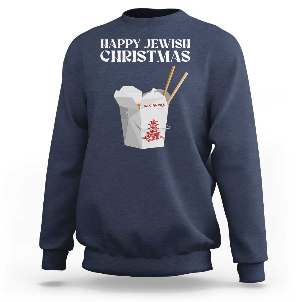 Happy Jewish Christmas Sweatshirt Chinese Noodle Asian Take Out - Wonder Print Shop