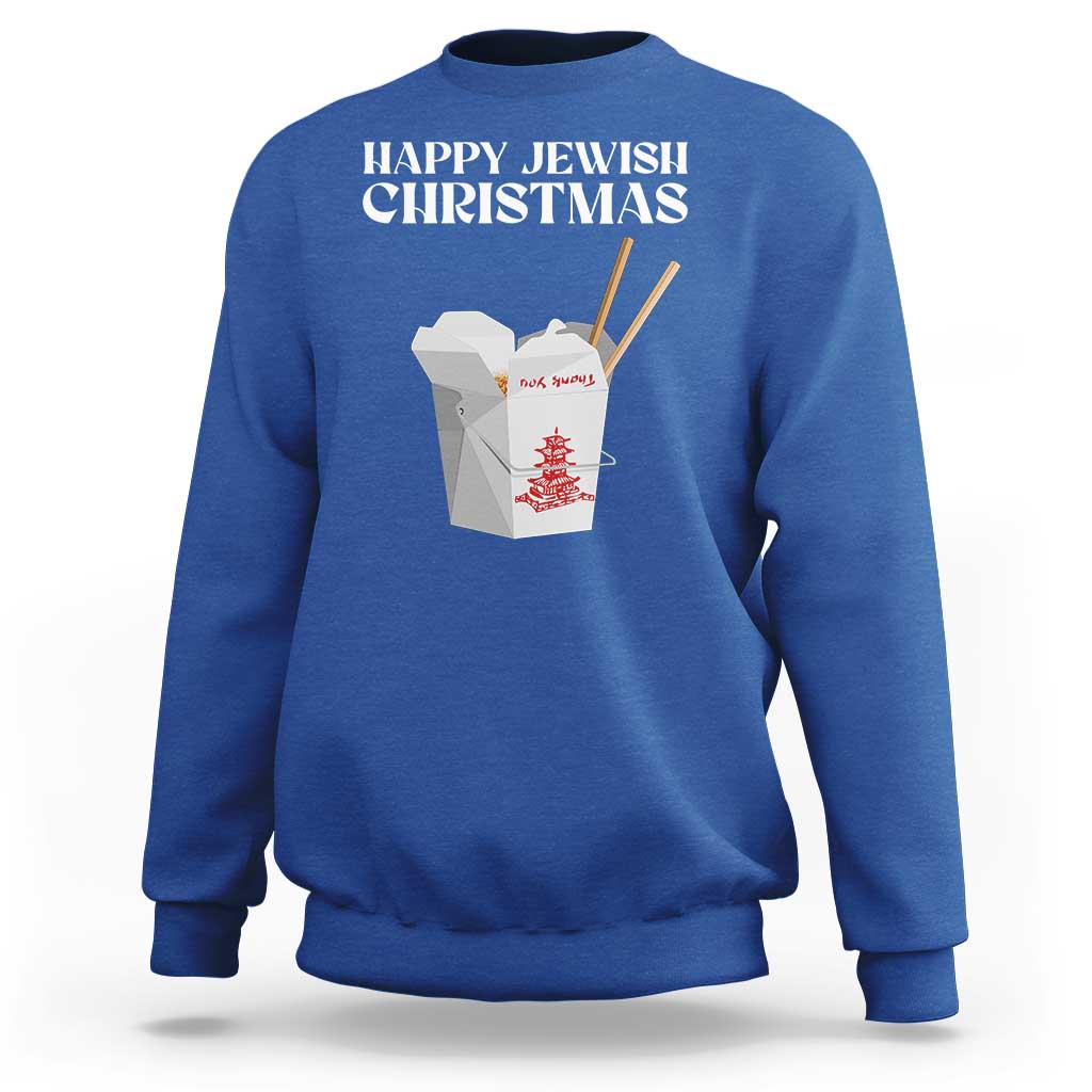 Happy Jewish Christmas Sweatshirt Chinese Noodle Asian Take Out - Wonder Print Shop
