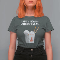 Happy Jewish Christmas T Shirt For Women Chinese Noodle Asian Take Out - Wonder Print Shop