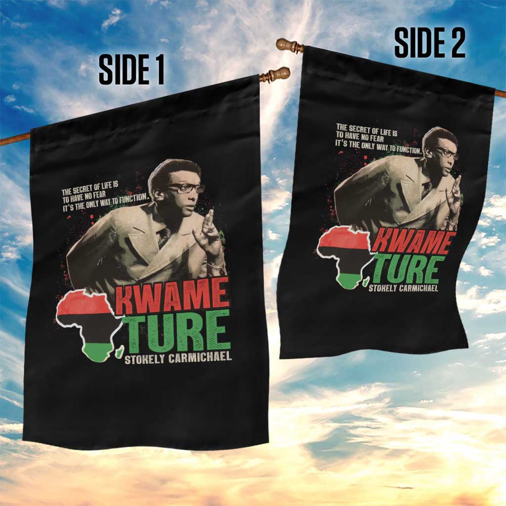 Stokely Carmichael Quote Garden Flag The Secret Of Life Is To Have No Fear It's The Only Way To Function