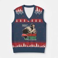 Stokely Carmichael Quote V-Neck Knit Sweater Vest The Secret Of Life Is To Have No Fear It's The Only Way To Function