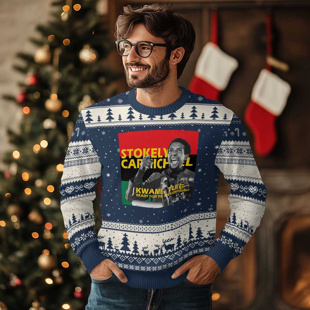 Stokely Carmichael Quote Ugly Christmas Sweater Ready For The Revolution Black History Month