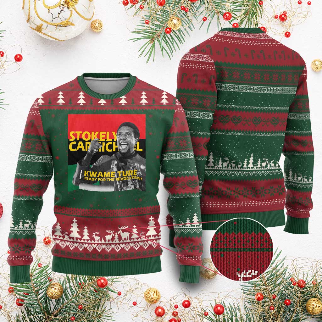Stokely Carmichael Quote Ugly Christmas Sweater Ready For The Revolution Black History Month