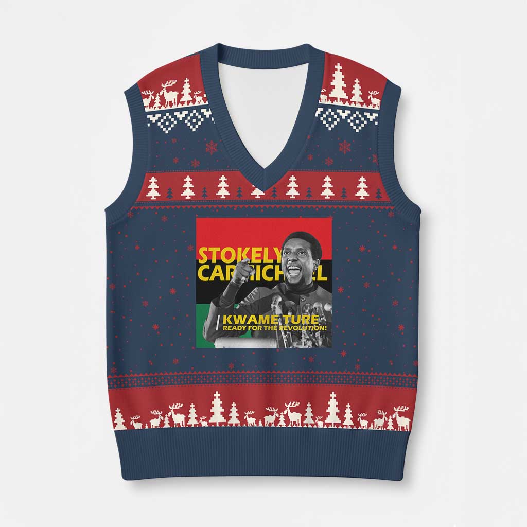 Stokely Carmichael Quote V-Neck Knit Sweater Vest Ready For The Revolution Black History Month