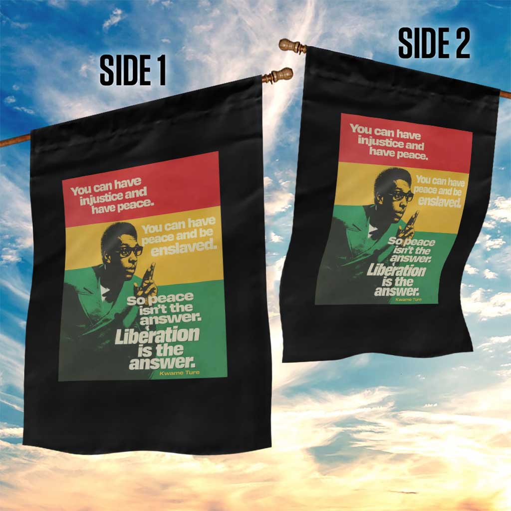 Stokely Carmichael Quote Garden Flag You Can Have Injustice And Have Peace And Be Enslaved