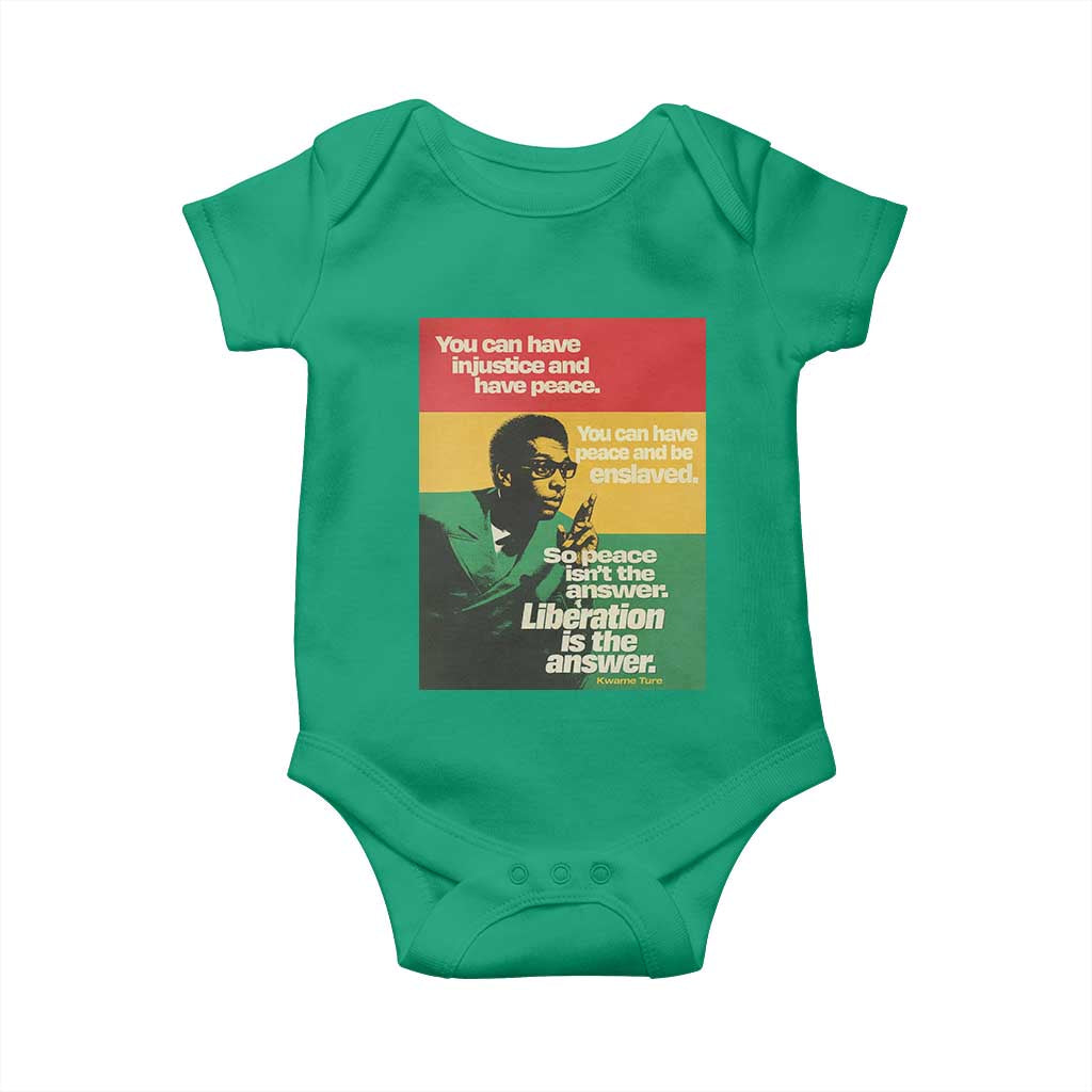 Stokely Carmichael Quote Baby Onesie You Can Have Injustice And Have Peace And Be Enslaved