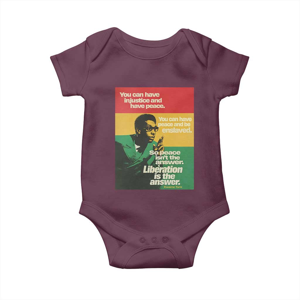 Stokely Carmichael Quote Baby Onesie You Can Have Injustice And Have Peace And Be Enslaved