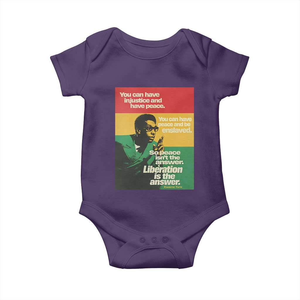 Stokely Carmichael Quote Baby Onesie You Can Have Injustice And Have Peace And Be Enslaved
