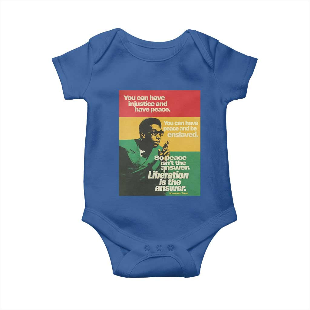 Stokely Carmichael Quote Baby Onesie You Can Have Injustice And Have Peace And Be Enslaved