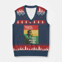 Stokely Carmichael Quote V-Neck Knit Sweater Vest You Can Have Injustice And Have Peace And Be Enslaved