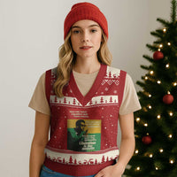 Stokely Carmichael Quote V-Neck Knit Sweater Vest You Can Have Injustice And Have Peace And Be Enslaved