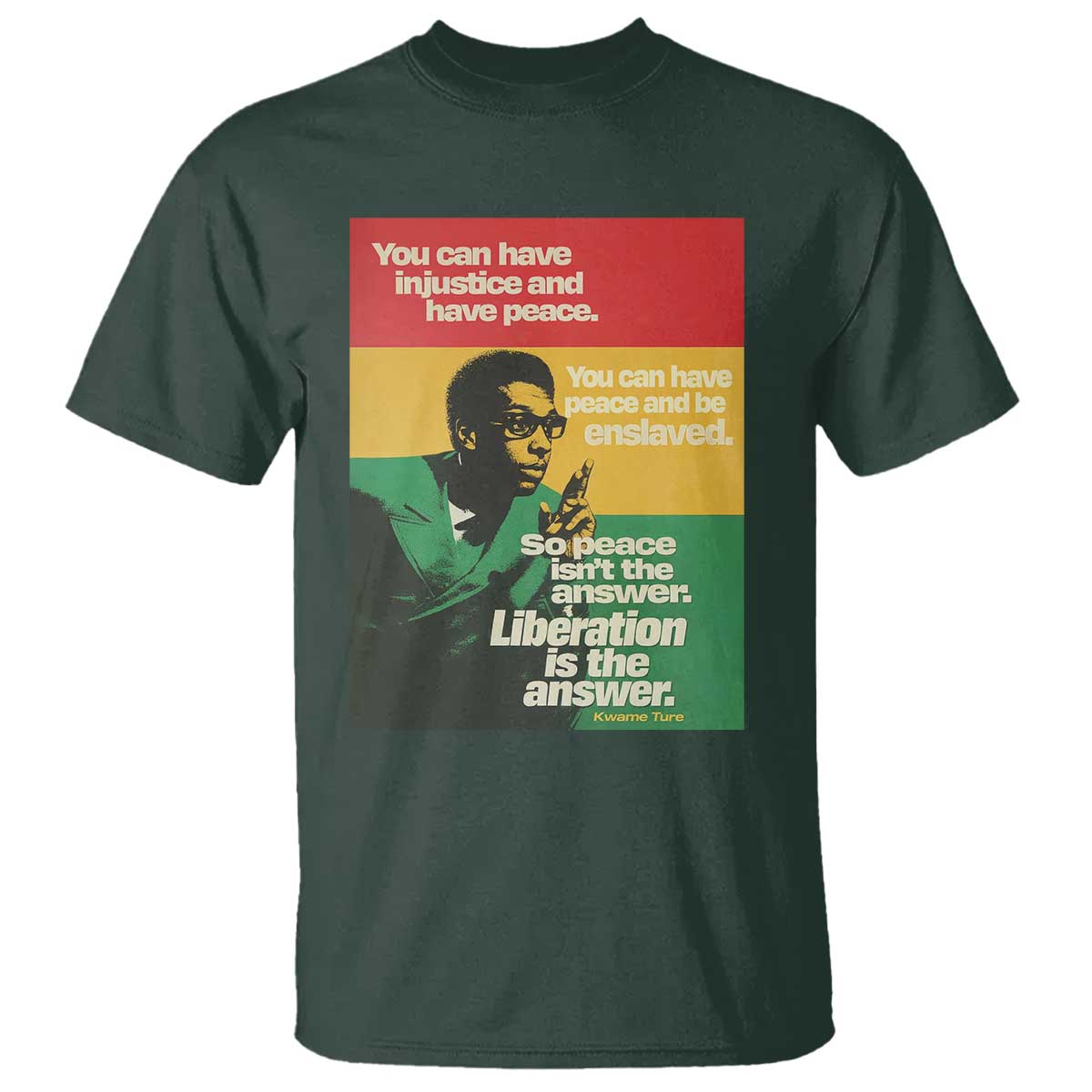 Stokely Carmichael Quote T Shirt You Can Have Injustice And Have Peace And Be Enslaved