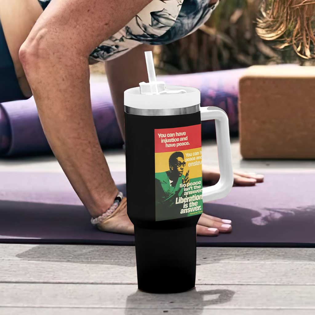Stokely Carmichael Quote Tumbler With Handle You Can Have Injustice And Have Peace And Be Enslaved