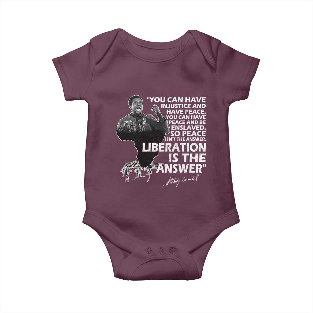 Stokely Carmichael Quote Baby Onesie You Can Have Injustice And Have Peace And Be Enslaved Black History Month