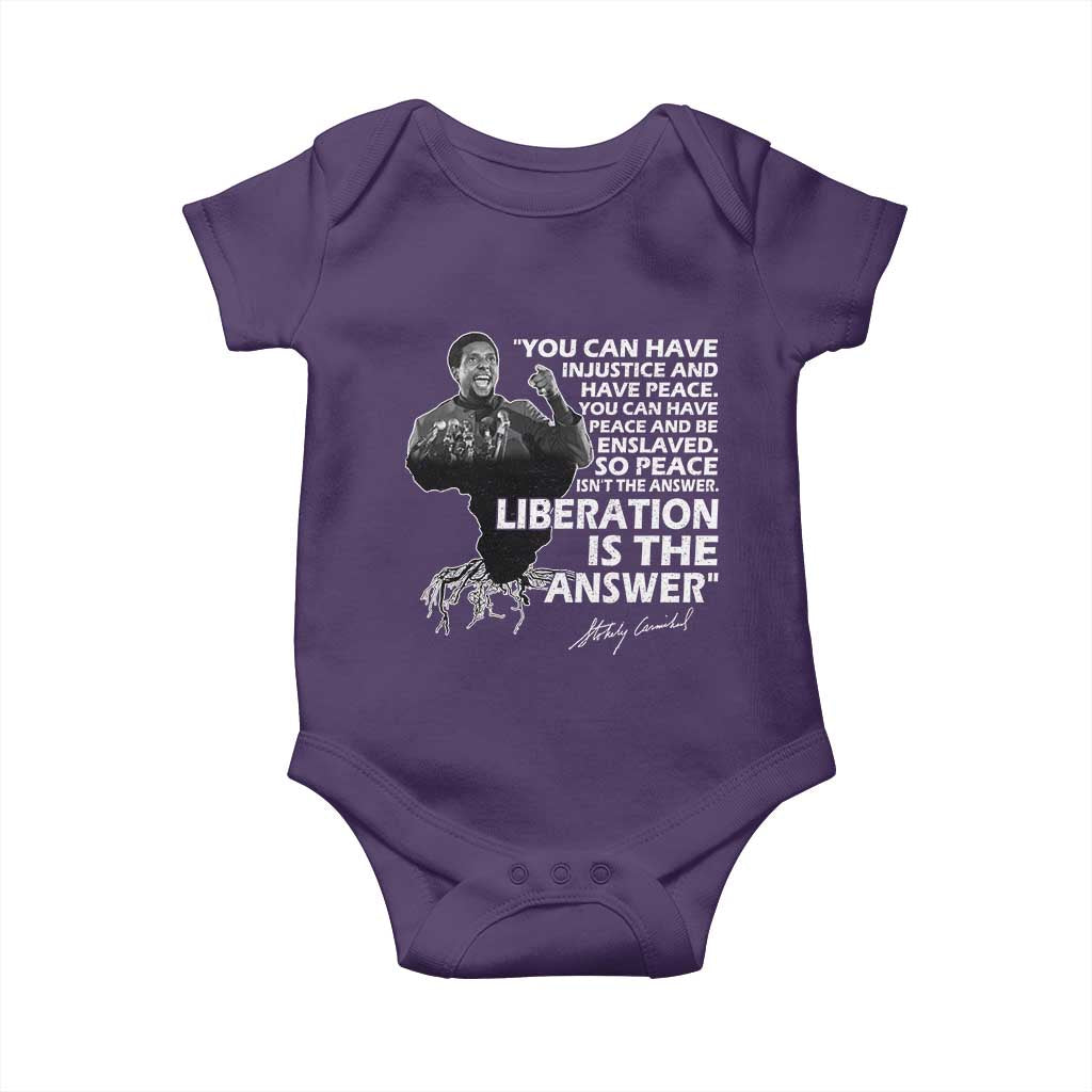 Stokely Carmichael Quote Baby Onesie You Can Have Injustice And Have Peace And Be Enslaved Black History Month